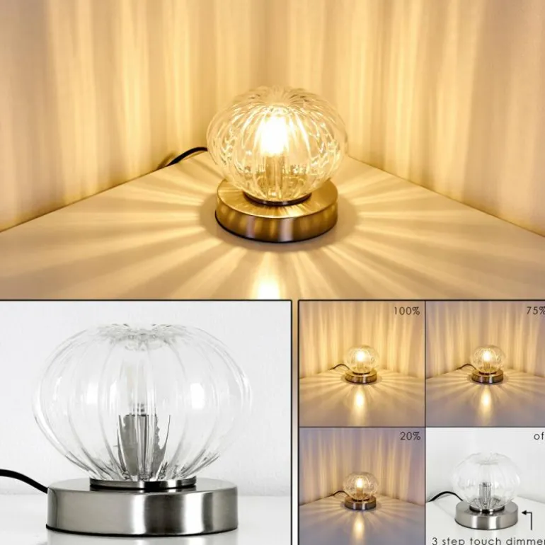 Lampe à poser Edane LED Nickel mat, 1 lumière