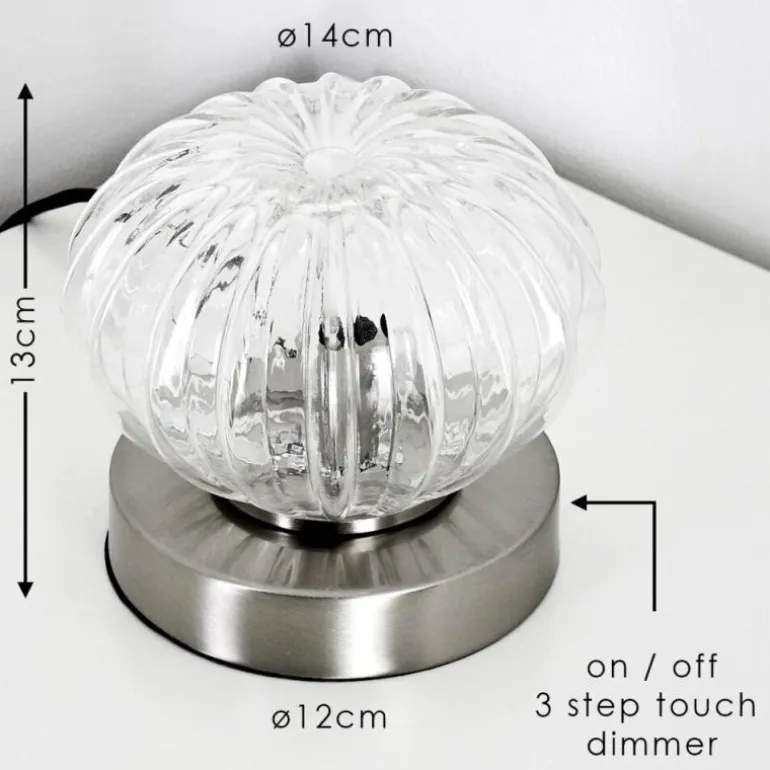 Lampe à poser Edane LED Nickel mat, 1 lumière