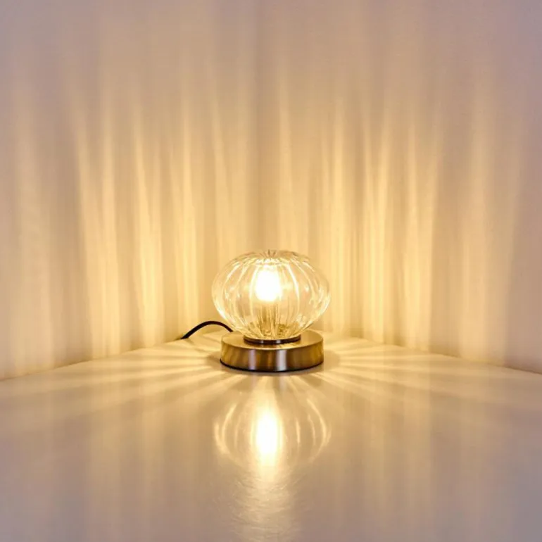 Lampe à poser Edane LED Nickel mat, 1 lumière