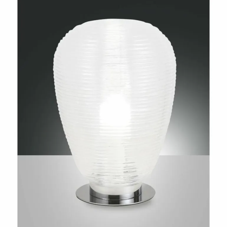 Lampe à poser Fabas Luce Cora Chrome, 1 lumière
