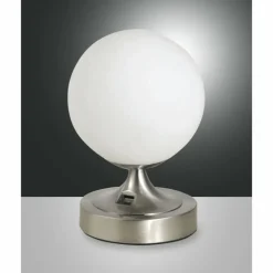 Lampe à poser Fabas Luce Perla Nickel brillant, 1 lumière