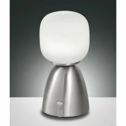 Lampe à poser Fabas Luce Solange LED Nickel mat, 1 lumière