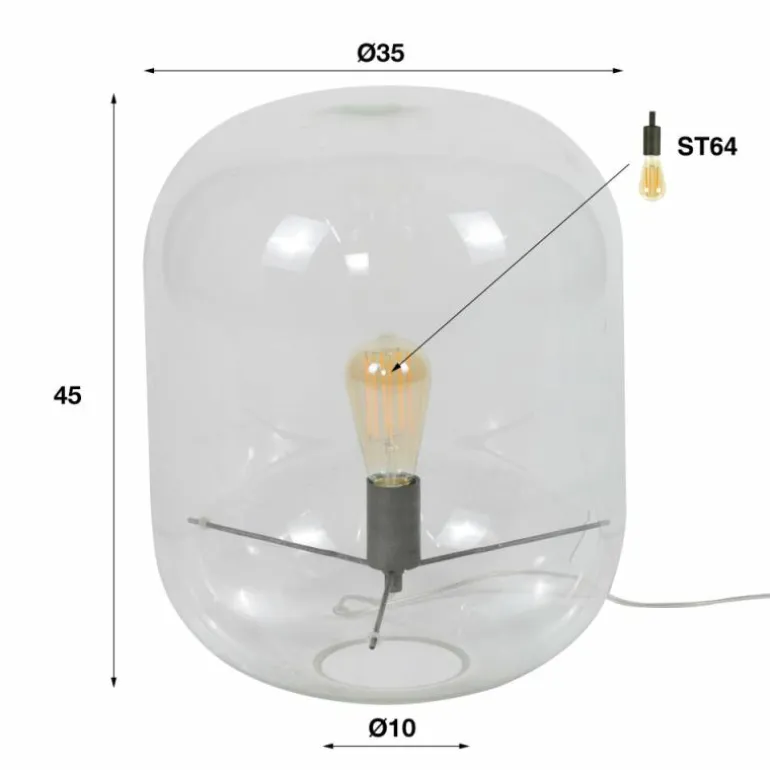 Lampe à poser Luttelgeest Transparent, 1 lumière