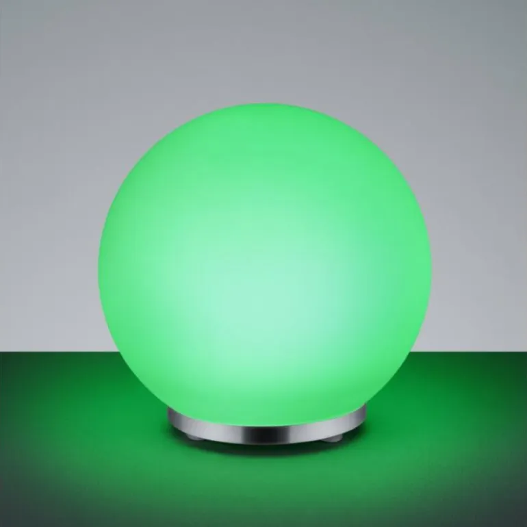 Lampe à poser Reality George LED Chrome, 1 lumière, Télécommandes, Changeur de couleurs