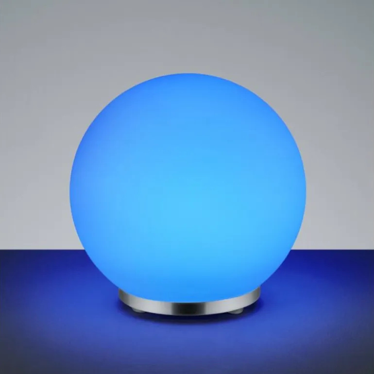 Lampe à poser Reality George LED Chrome, 1 lumière, Télécommandes, Changeur de couleurs