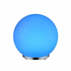 Lampe à poser Reality George LED Chrome, 1 lumière, Télécommandes, Changeur de couleurs
