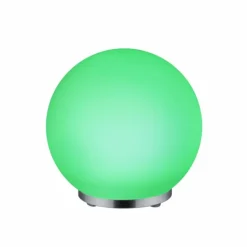 Lampe à poser Reality George LED Chrome, 1 lumière, Télécommandes, Changeur de couleurs