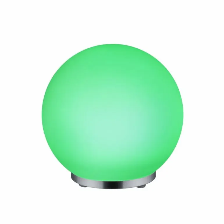 Lampe à poser Reality George LED Chrome, 1 lumière, Télécommandes, Changeur de couleurs