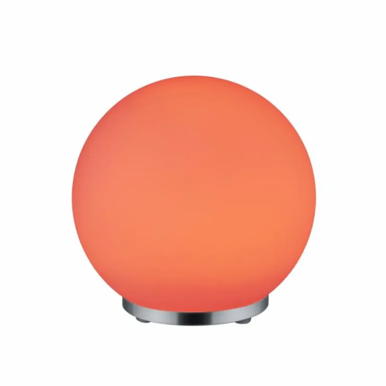 Lampe à poser Reality George LED Chrome, 1 lumière, Télécommandes, Changeur de couleurs