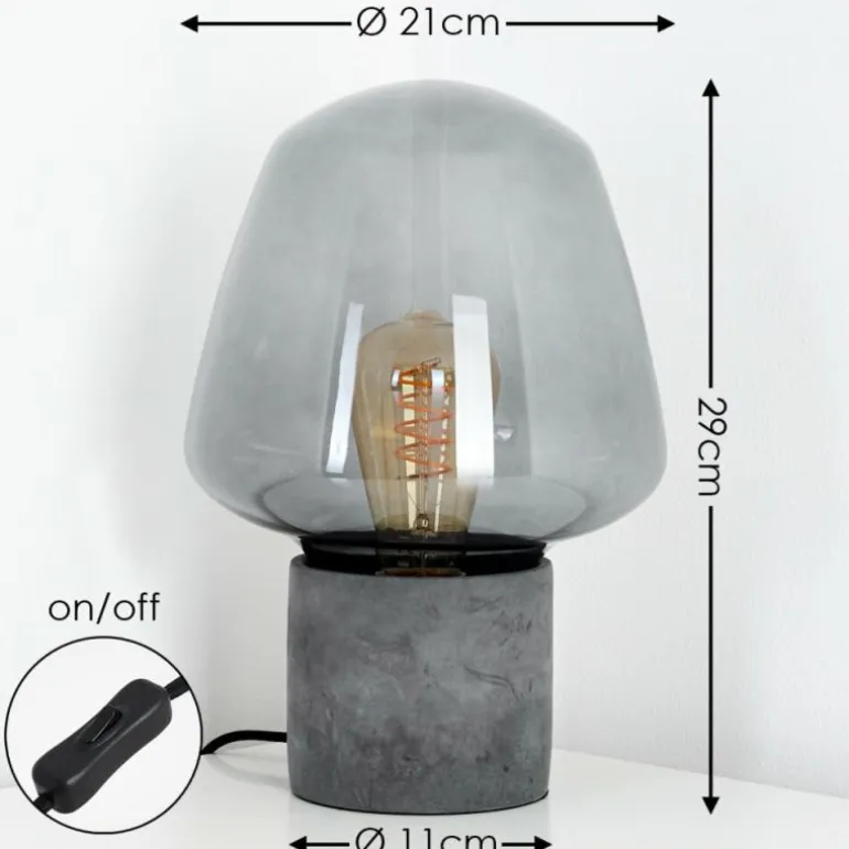 Lampe à poser Seiryu Gris, Noir, Pierre, 1 lumière