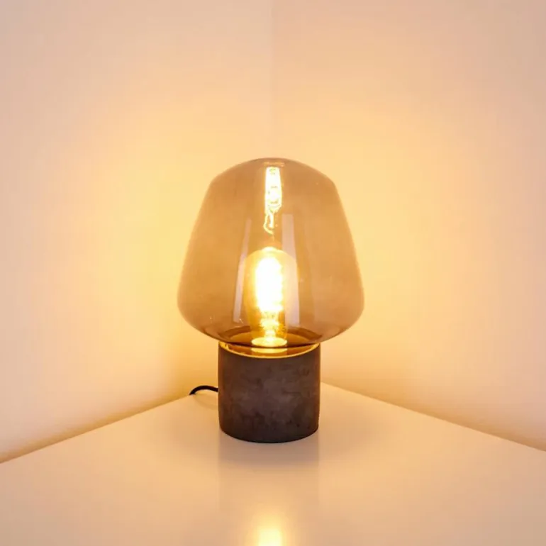 Lampe à poser Seiryu Gris, Noir, Pierre, 1 lumière
