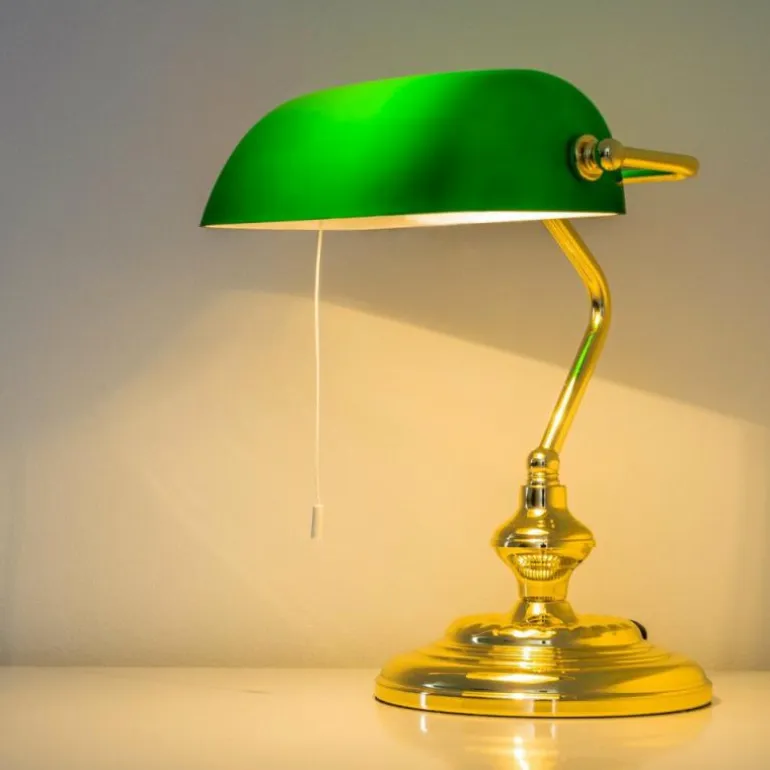 Lampe de banquier Laiton, 1 lumière