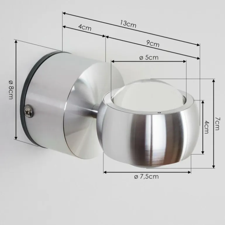 Lampe de salle de bain Florenz LED Aluminium, 2 lumières