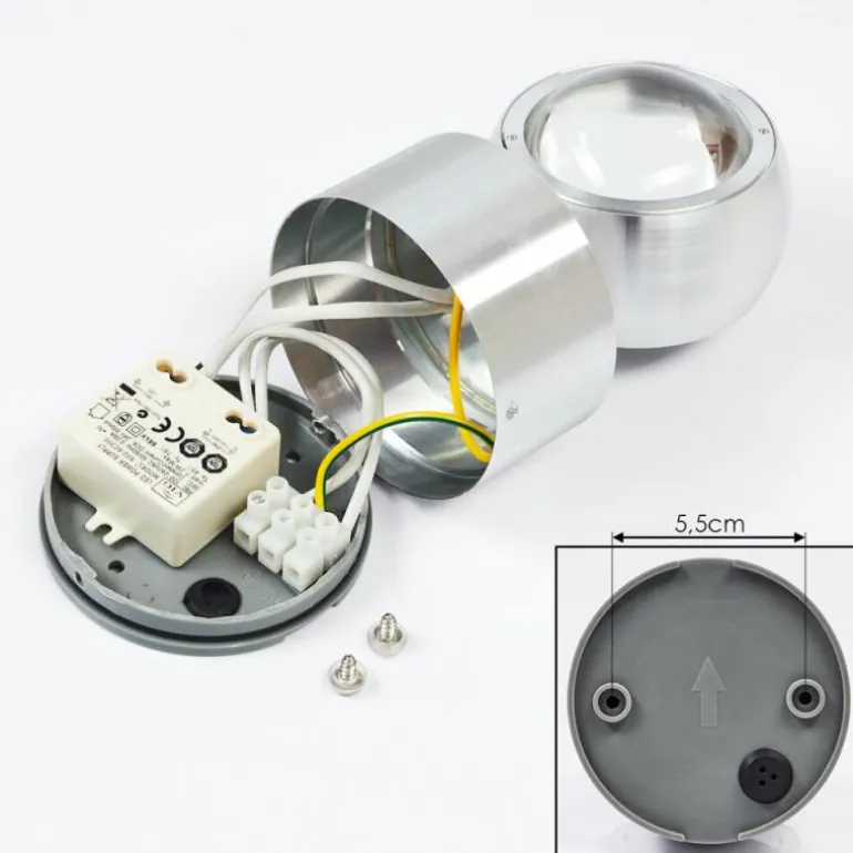 Lampe de salle de bain Florenz LED Aluminium, 2 lumières