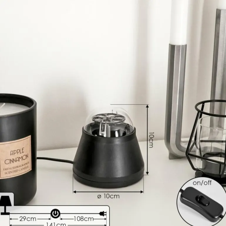 Lampe de table Atabueira LED Noir, 1 lumière, Changeur de couleurs