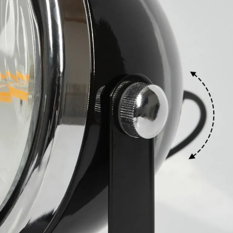 Lampe de table Foverup Chrome, Nickel mat, Noir, 1 lumière