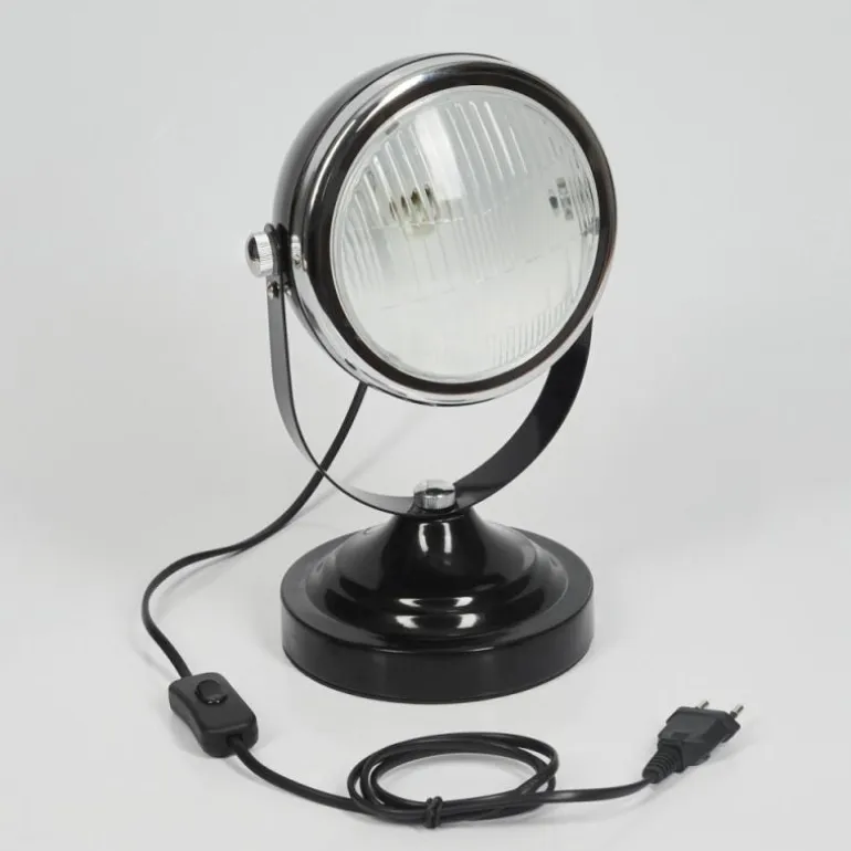 Lampe de table Foverup Chrome, Nickel mat, Noir, 1 lumière