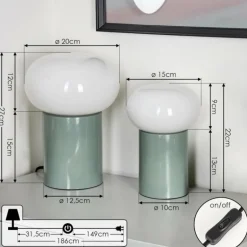 Lampe de table - kit de 2 Godrie Turquoise, 2 lumières