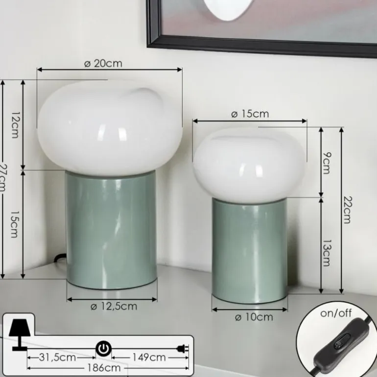 Lampe de table - kit de 2 Godrie Turquoise, 2 lumières