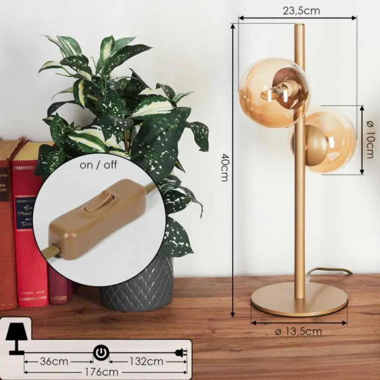 Lampe de table Remaisnil Laiton, 2 lumières