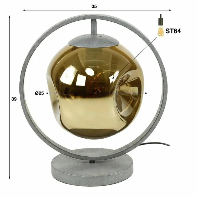 Lampe de table Stellar Anthracite, 1 lumière