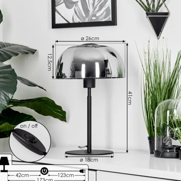 Lampe de table Werentzhouse Noir, 1 lumière