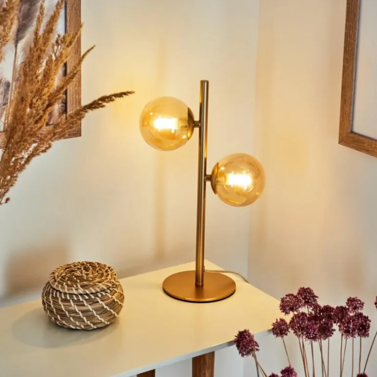 Lampe de table Alden Laiton, 2 lumières