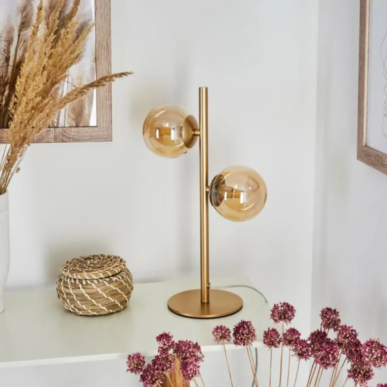 Lampe de table Alden Laiton, 2 lumières