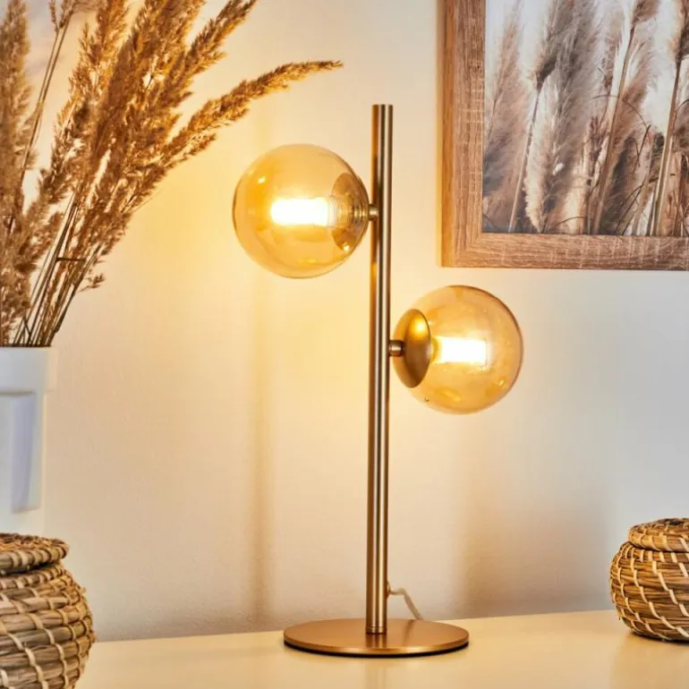 Lampe de table Alden Laiton, 2 lumières