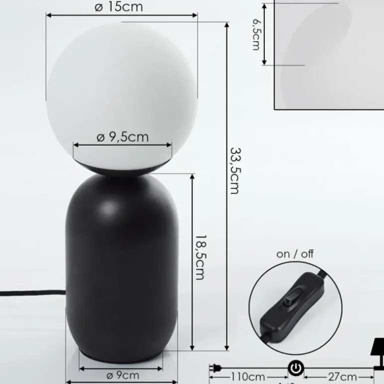 Lampe de table Alolas Gris, 1 lumière