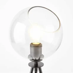 Lampe de table Brilliant AFTON Noir, Transparent, 2 lumières