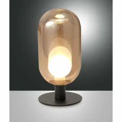 Lampe de table Fabas Luce Gubbio LED Noir, 1 lumière