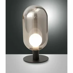Lampe de table Fabas Luce Gubbio LED Noir, 1 lumière