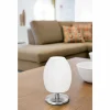 Lampe de table Fabas Luce Rockford LED Nickel mat, 1 lumière