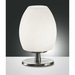 Lampe de table Fabas Luce Rockford LED Nickel mat, 1 lumière