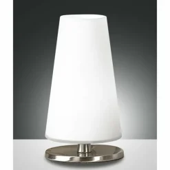 Lampe de table Fabas Luce Milady LED Nickel mat, 1 lumière