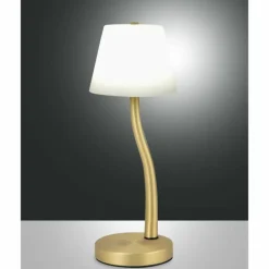 Lampe de table Fabas Luce Ibla LED Laiton, 1 lumière