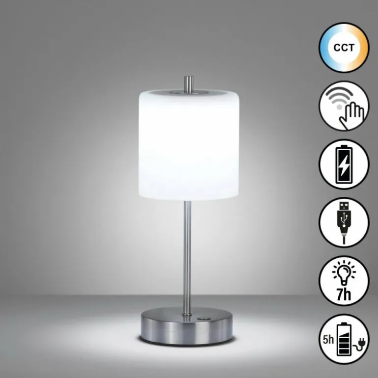 Lampe de table FHL easy Riva LED Nickel mat, 1 lumière
