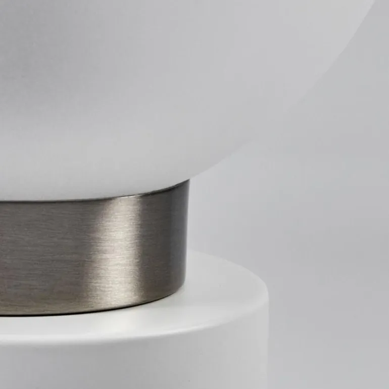 Lampe de table Flawil Nickel mat, Blanc, 1 lumière