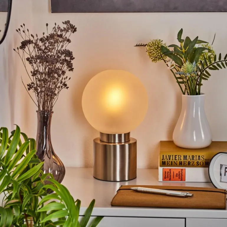 Lampe de table Flawil Nickel mat, 1 lumière