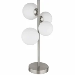 Lampe de table Globo RIHA LED Nickel mat, 4 lumières