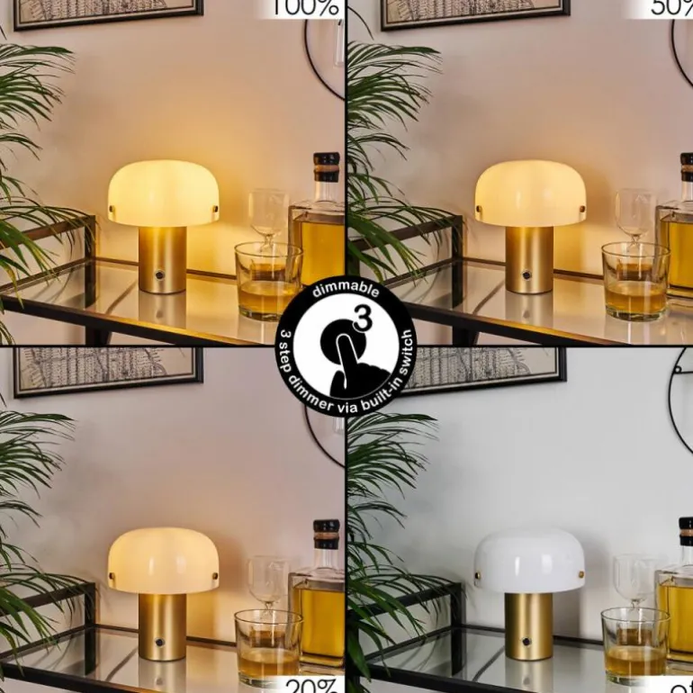 Lampe de table Guicia Or, Laiton, 1 lumière