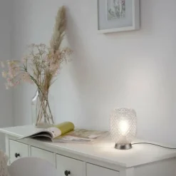 Lampe de table Leuchten Direkt REISHI Argenté, 1 lumière