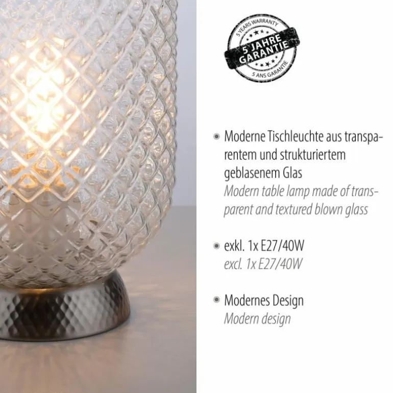 Lampe de table Leuchten Direkt REISHI Argenté, 1 lumière