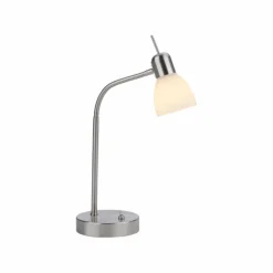 Lampe de table Leuchten-Direkt KARO Acier brossé, 1 lumière