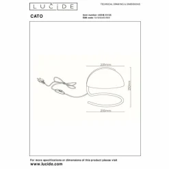 Lampe de table Lucide CATO Chrome, 1 lumière