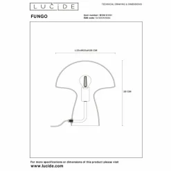 Lampe de table Lucide FUNGO Blanc, 1 lumière