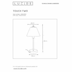 Lampe de table Lucide TOUCH Nickel mat, 1 lumière