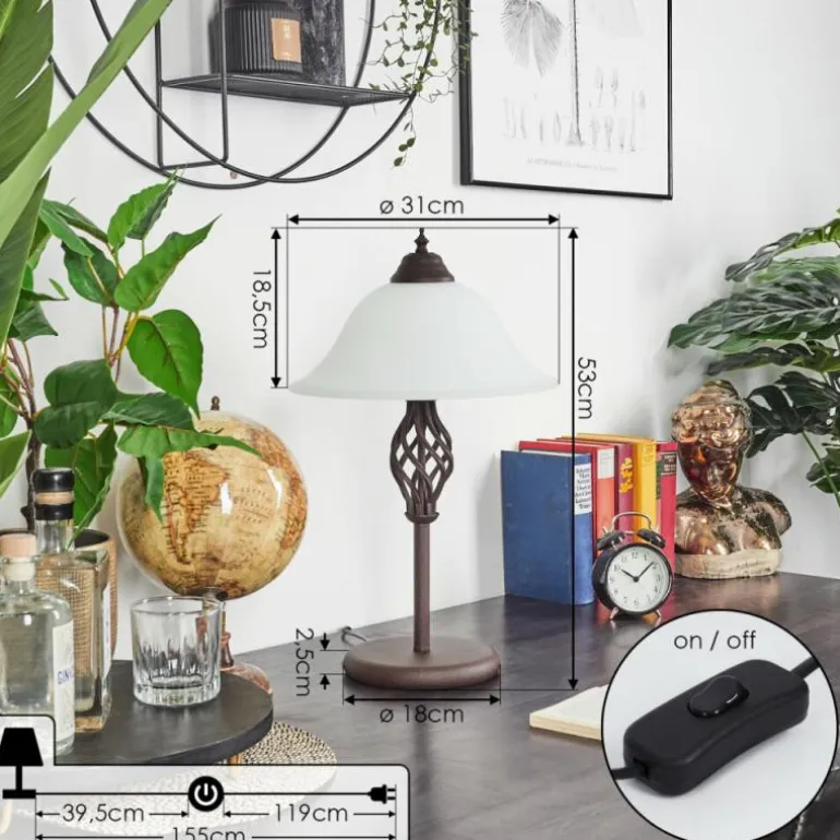 Lampe de table Mosquerito Rouille, 2 lumières