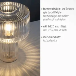 Lampe de table Paul Neuhaus FUNGUS Transparent, 1 lumière